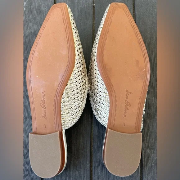 Sam Eldelman Elva Mules Gold Color Size 9 - Picture 2 of 5